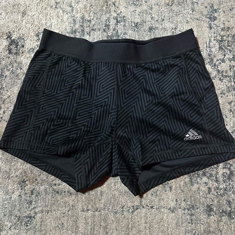 Adidas Techfit‎ Black Geometric Compression Shorts Womens Size L